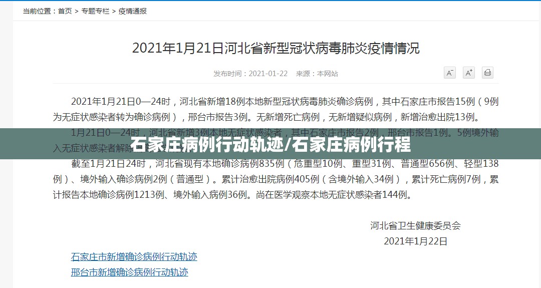 石家庄病例行动轨迹/石家庄病例行程