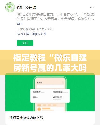 指定教程“微乐自建房新号赢的几率大吗”通用版下载教程!