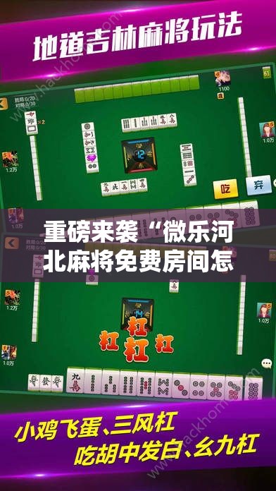 重磅来袭“微乐河北麻将免费房间怎么开挂”科技辅助神器手机版教程