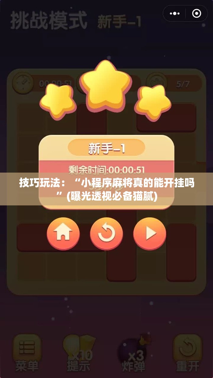 技巧玩法：“小程序麻将真的能开挂吗”(曝光透视必备猫腻)