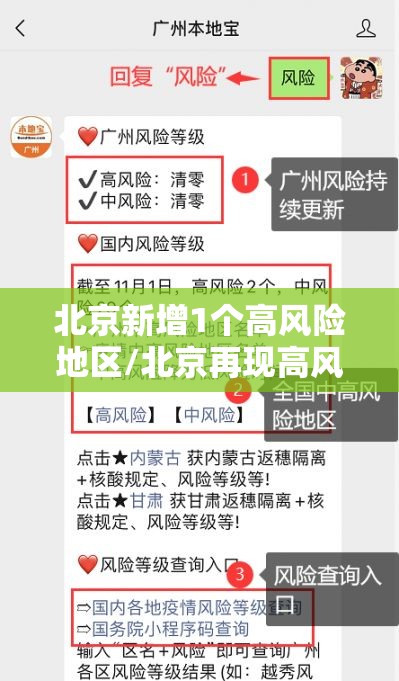北京新增1个高风险地区/北京再现高风险区