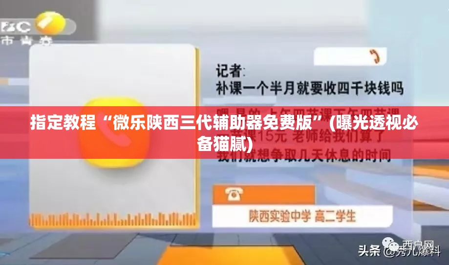 指定教程“微乐陕西三代辅助器免费版”(曝光透视必备猫腻)