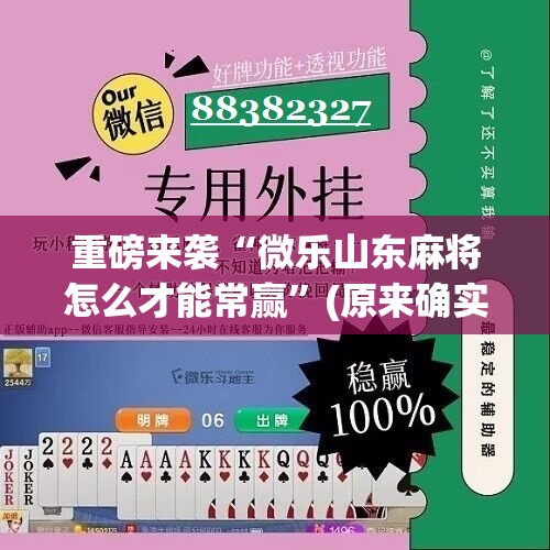 重磅来袭“微乐山东麻将怎么才能常赢”(原来确实是有插件)