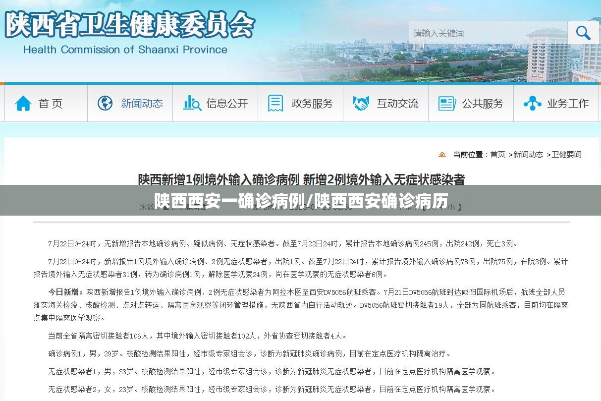陕西西安一确诊病例/陕西西安确诊病历