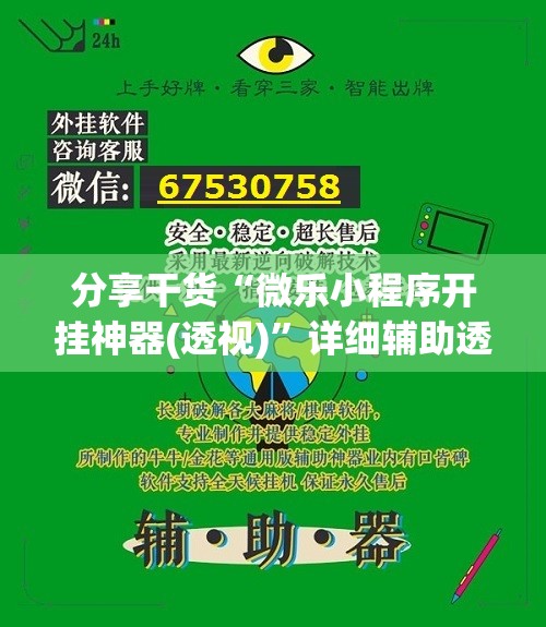 分享干货“微乐小程序开挂神器(透视)”详细辅助透视
