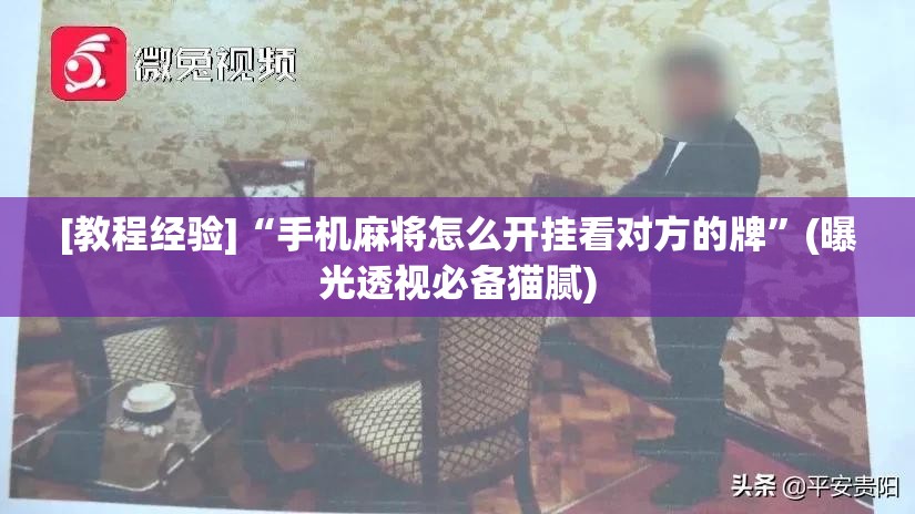[教程经验]“手机麻将怎么开挂看对方的牌”(曝光透视必备猫腻)