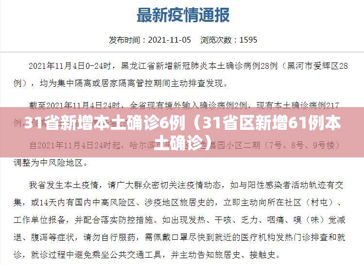 31省新增本土确诊6例（31省区新增61例本土确诊）