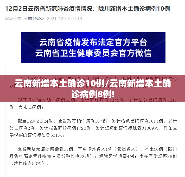 云南新增本土确诊10例/云南新增本土确诊病例8例!