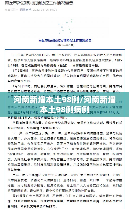 河南新增本土98例/河南新增本土98例病例