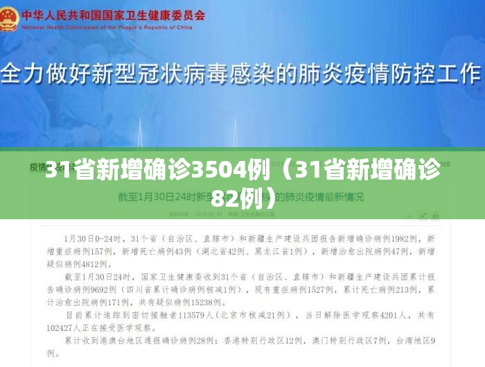 31省新增确诊3504例(31省新增确诊82例) 31省新增确诊3504例(31省新增确诊82例)