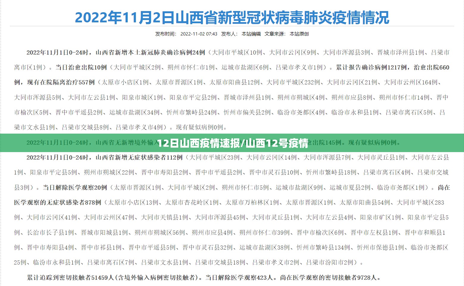 12日山西疫情速报/山西12号疫情