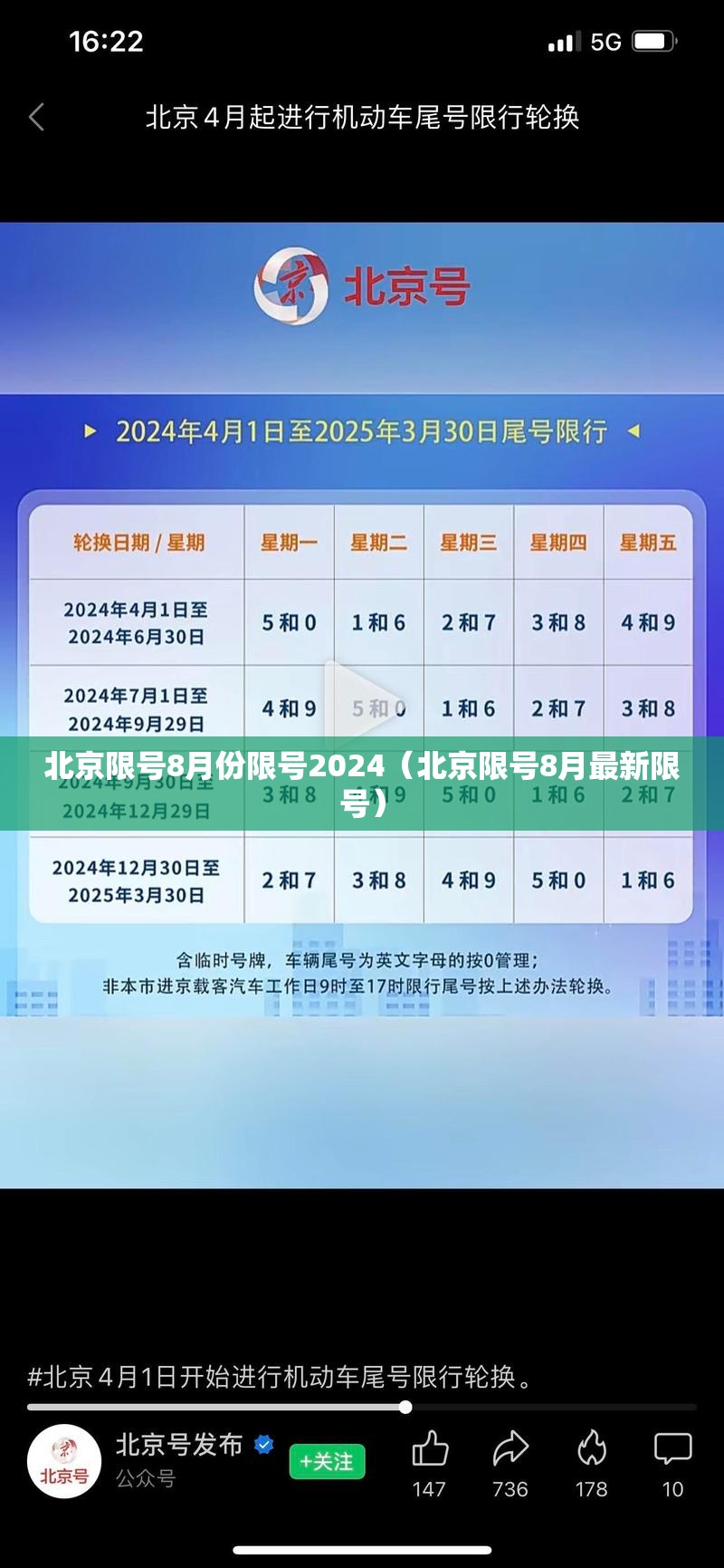 北京限号8月份限号2024(北京限号8月最新限号) 北京限号8月份限号2024(北京限号8月最新限号)