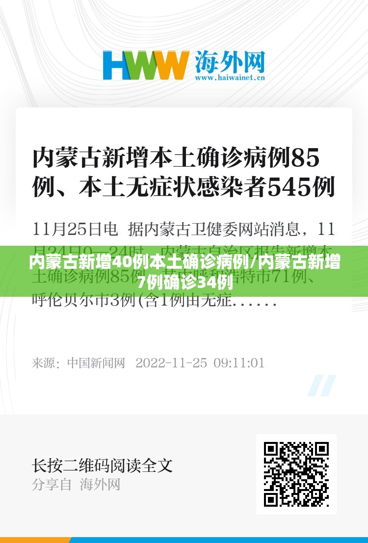 内蒙古新增40例本土确诊病例/内蒙古新增7例确诊34例