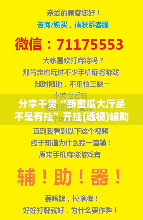 分享干货“新蜜瓜大厅是不是有挂”开挂(透视)辅助神器