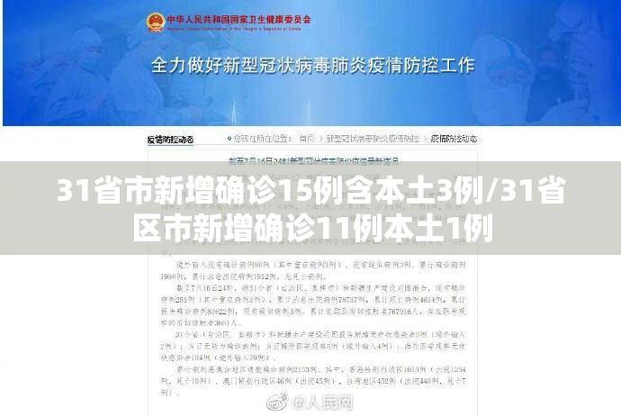 31省市新增确诊15例含本土3例/31省区市新增确诊11例本土1例