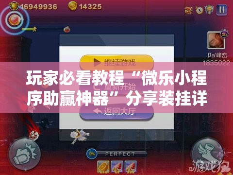 玩家必看教程“微乐小程序助赢神器”分享装挂详细步骤