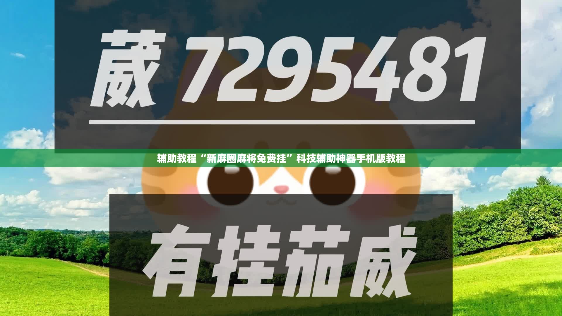 辅助教程“新麻圈麻将免费挂”科技辅助神器手机版教程