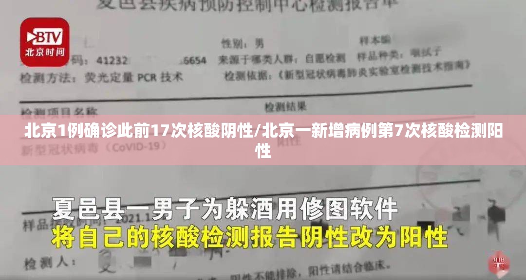 北京1例确诊此前17次核酸阴性/北京一新增病例第7次核酸检测阳性