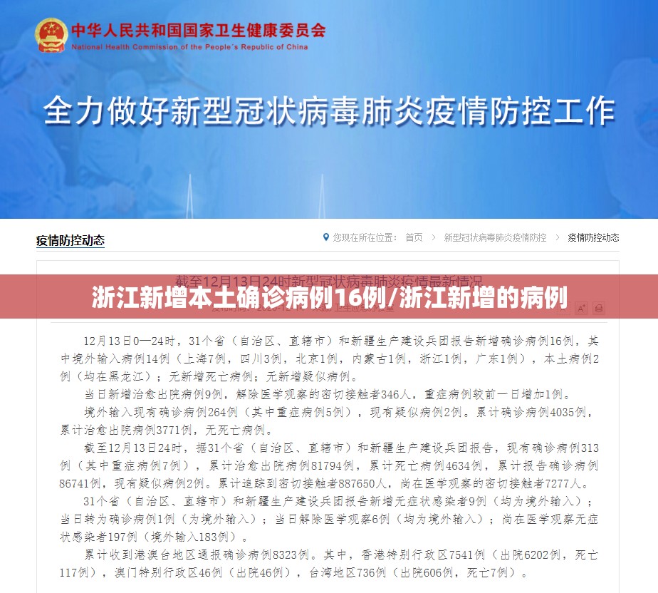 浙江新增本土确诊病例16例/浙江新增的病例