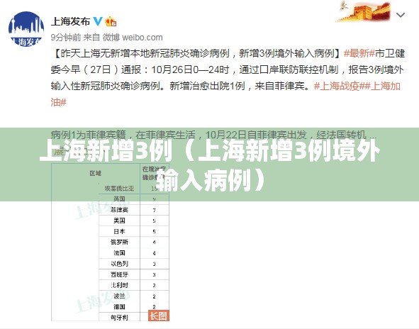 上海新增3例（上海新增3例境外输入病例）