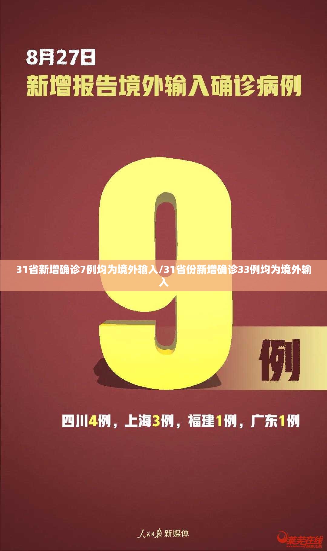 31省新增确诊7例均为境外输入/31省份新增确诊33例均为境外输入