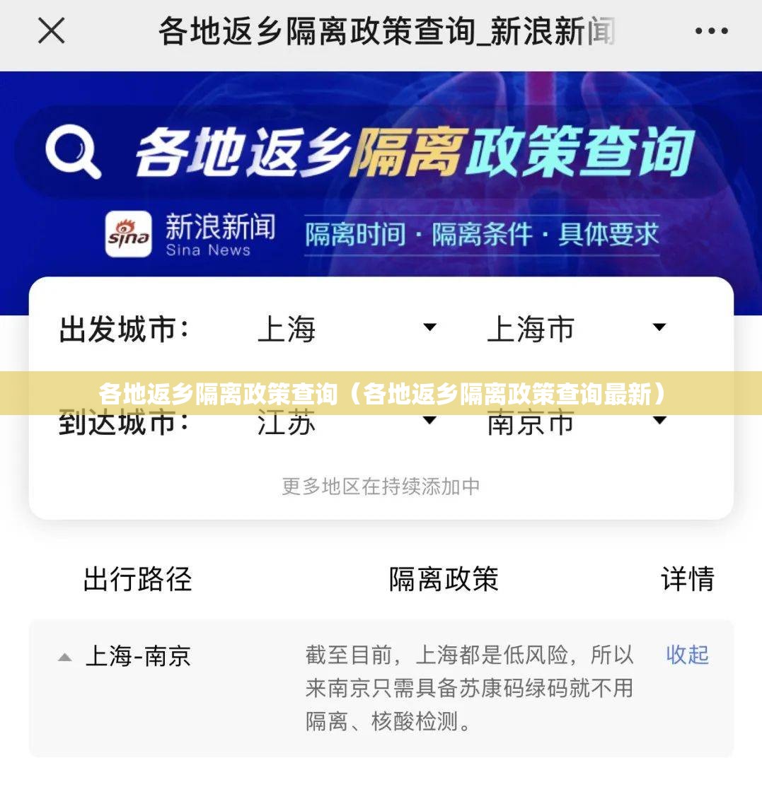 各地返乡隔离政策查询（各地返乡隔离政策查询最新）