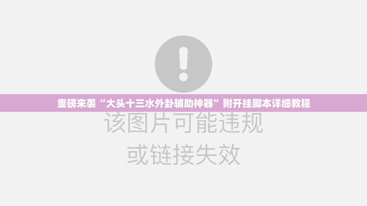 重磅来袭“大头十三水外卦辅助神器”附开挂脚本详细教程