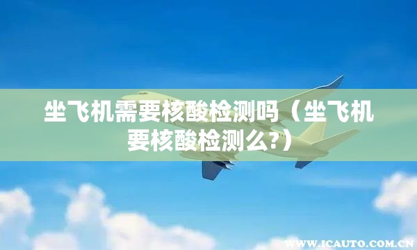坐飞机需要核酸检测吗（坐飞机要核酸检测么?）
