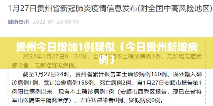 贵州今日增加1例疑似（今日贵州新增病例）