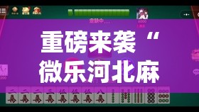 重磅来袭“微乐河北麻将小程序万能挂免费版”附开挂脚本详细教程