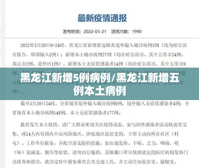 黑龙江新增5例病例/黑龙江新增五例本土病例