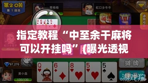 指定教程“中至余干麻将可以开挂吗”(曝光透视必备猫腻)