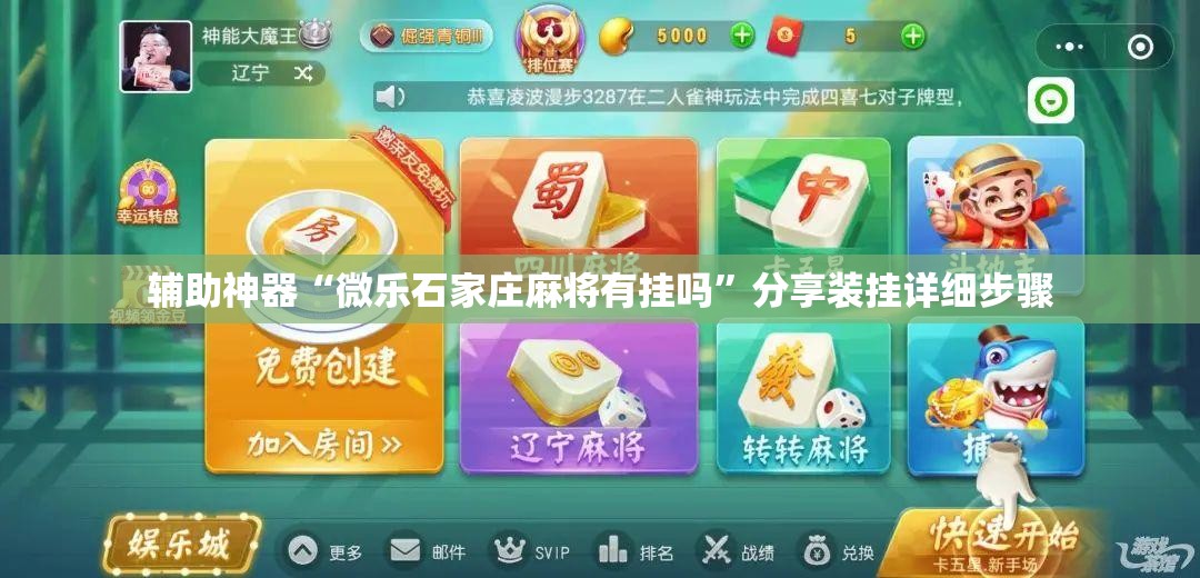 辅助神器“微乐石家庄麻将有挂吗”分享装挂详细步骤