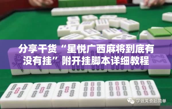 分享干货“星悦广西麻将到底有没有挂”附开挂脚本详细教程