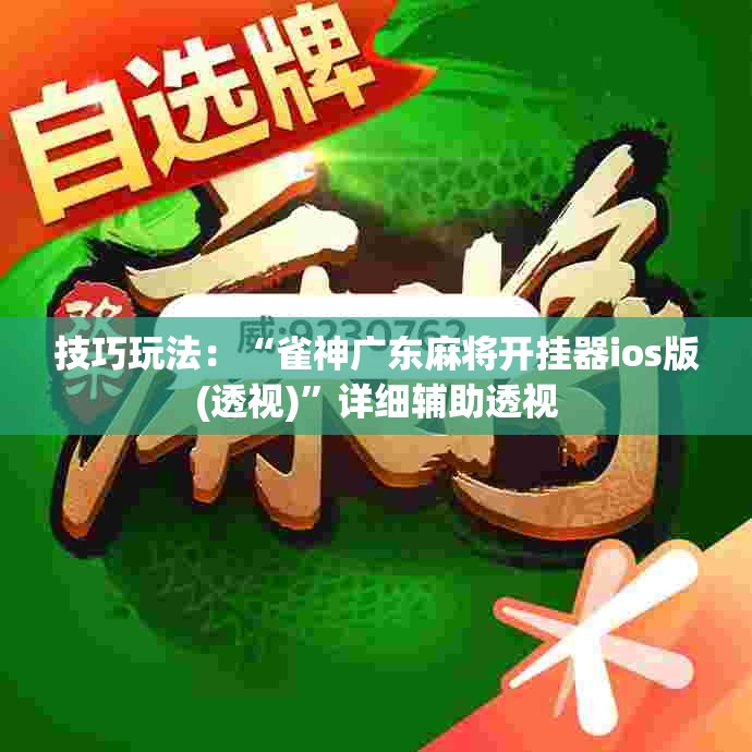 技巧玩法：“雀神广东麻将开挂器ios版(透视)”详细辅助透视