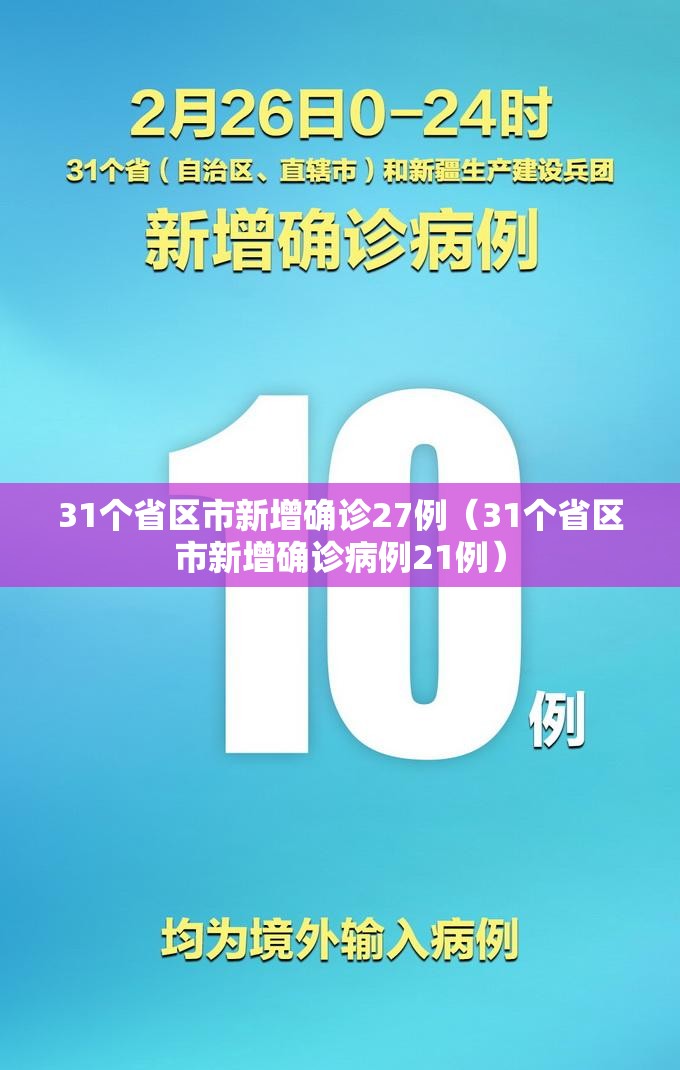 31个省区市新增确诊27例（31个省区市新增确诊病例21例）