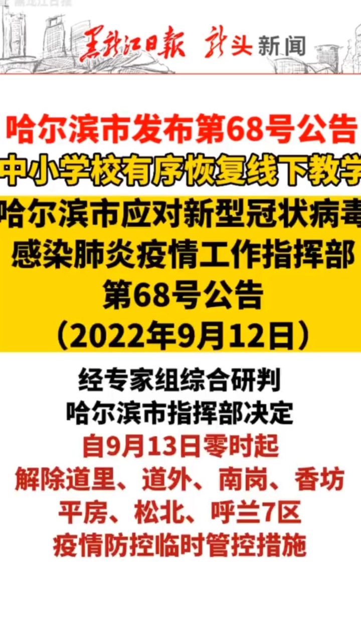 哈尔滨今日最新疫情/哈尔滨今日疫情动态