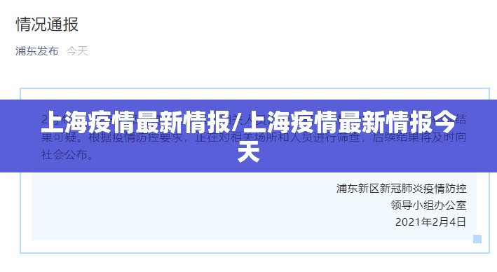 上海疫情最新情报/上海疫情最新情报今天