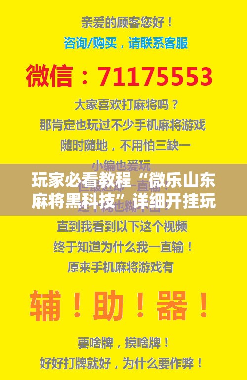 玩家必看教程“微乐山东麻将黑科技”详细开挂玩法