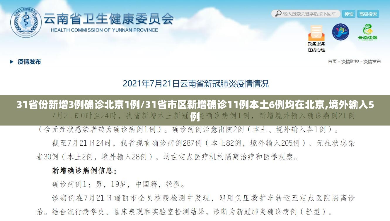 31省份新增3例确诊北京1例/31省市区新增确诊11例本土6例均在北京,境外输入5例