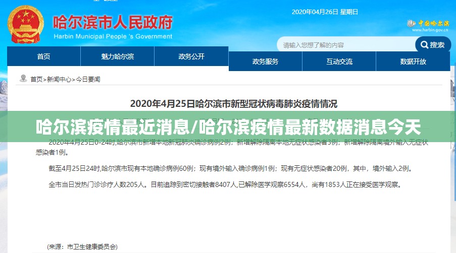 哈尔滨疫情最近消息/哈尔滨疫情最新数据消息今天