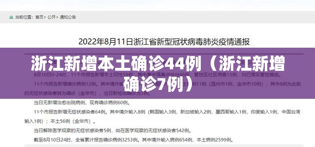 浙江新增本土确诊44例(浙江新增确诊7例) 浙江新增本土确诊44例(浙江新增确诊7例)
