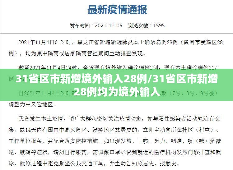 31省区市新增境外输入28例/31省区市新增28例均为境外输入 31省区市新增境外输入28例/31省区市新增28例均为境外输入