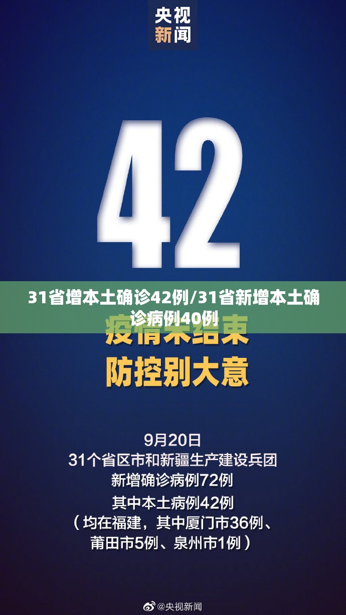 31省增本土确诊42例/31省新增本土确诊病例40例