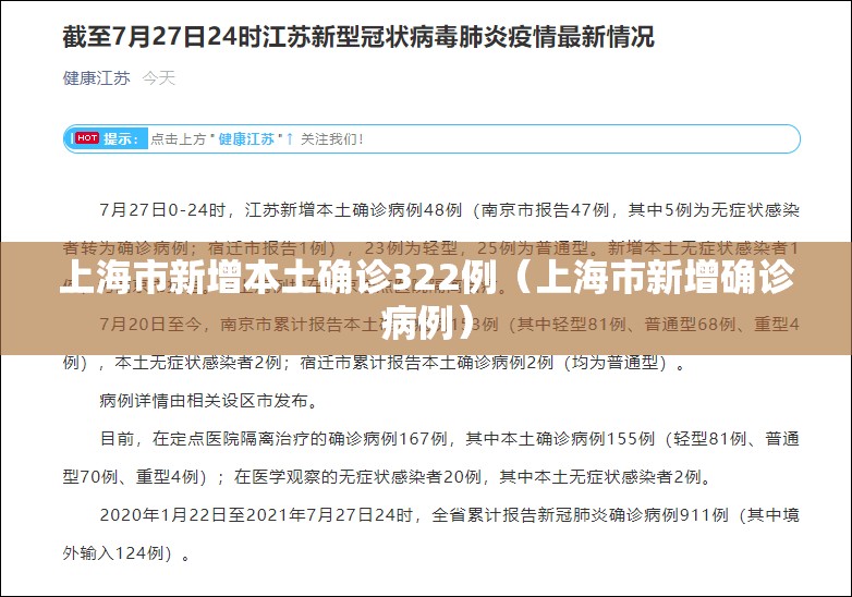 上海市新增本土确诊322例（上海市新增确诊病例）
