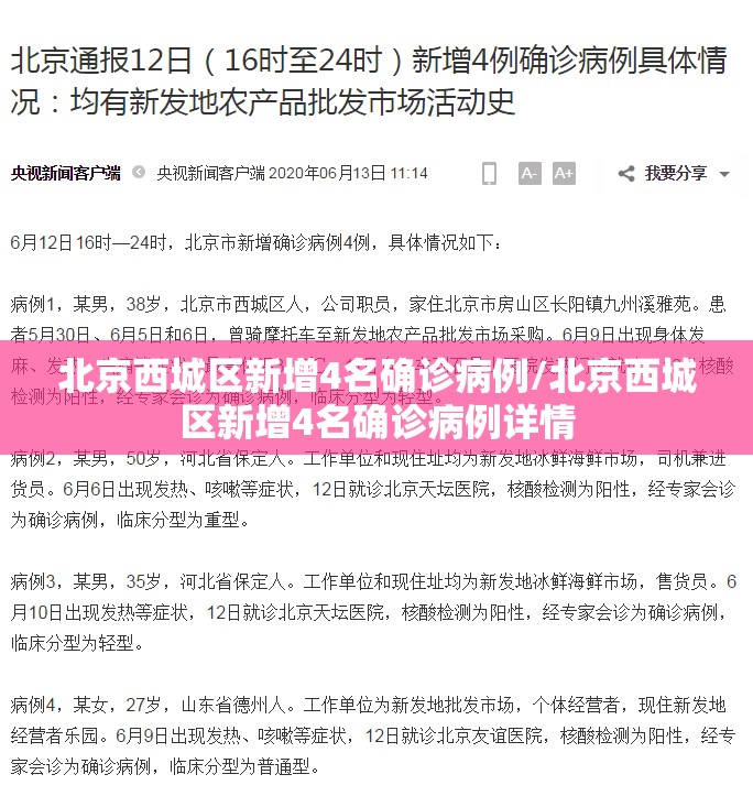 北京西城区新增4名确诊病例/北京西城区新增4名确诊病例详情 北京西城区新增4名确诊病例/北京西城区新增4名确诊病例详情