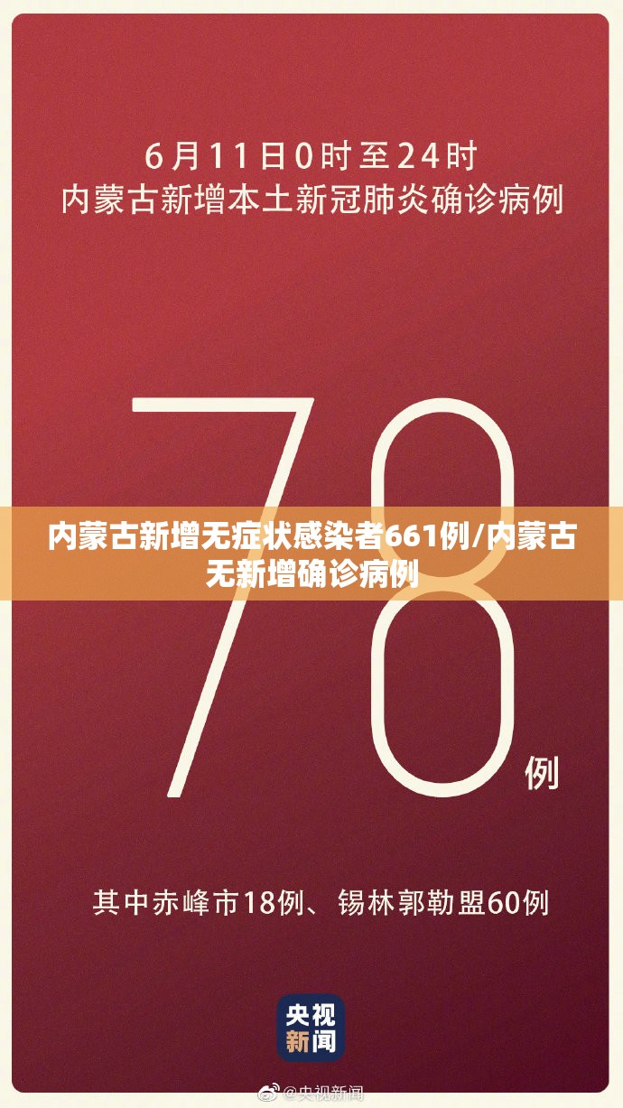 内蒙古新增无症状感染者661例/内蒙古无新增确诊病例
