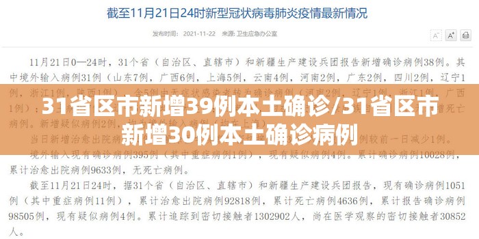 31省区市新增39例本土确诊/31省区市新增30例本土确诊病例