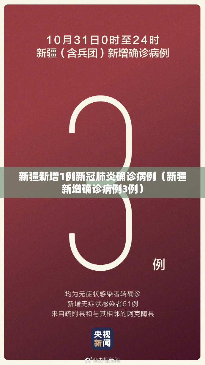 新疆新增1例新冠肺炎确诊病例（新疆新增确诊病例3例）