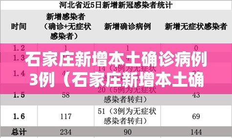 石家庄新增本土确诊病例3例(石家庄新增本土确诊1例) 石家庄新增本土确诊病例3例(石家庄新增本土确诊1例)